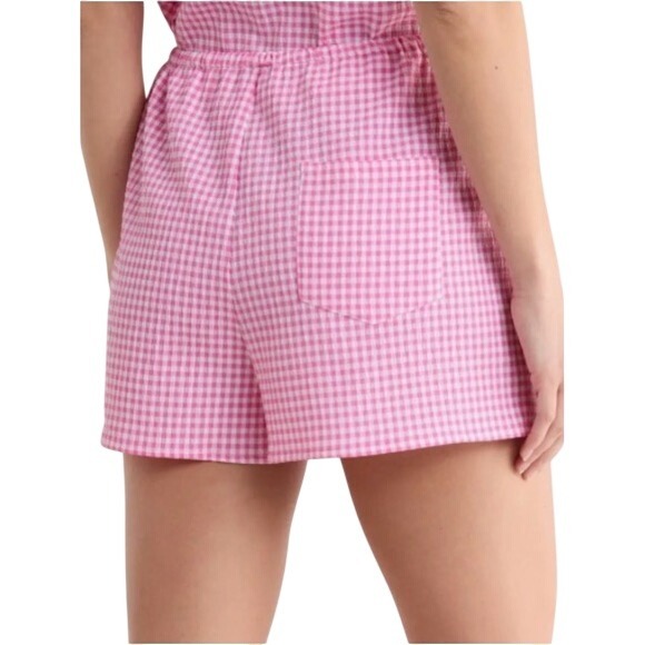 Wayf Pants - WAYF Pink Gingham Women's Shorts stretchy waist Sz XS NEW NWT pocket Nordstrom